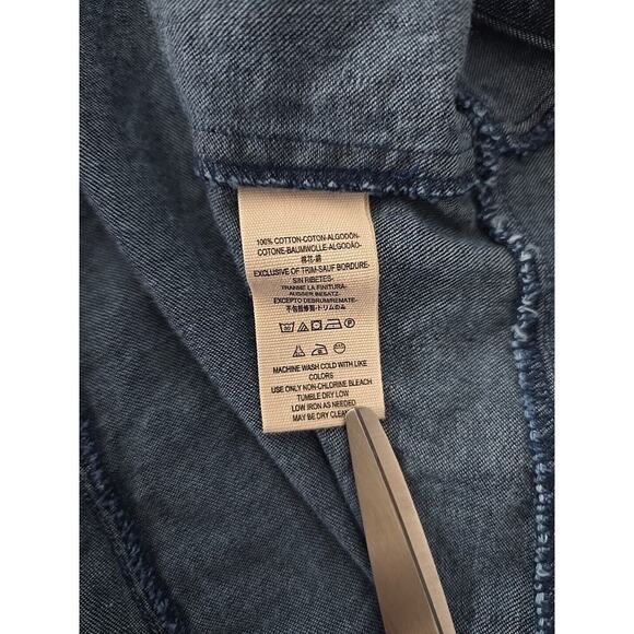 Free People Karmen Denim Above the Knee Casual Mini A Line Blue Dress M Cotton - Picture 10 of 11